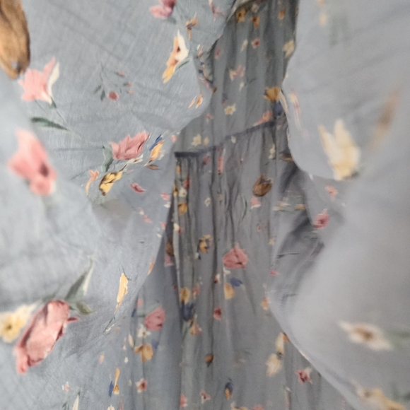 SURREALIST x VINTAGE 90's crinkle floral midi skirt heart buttons size 1 - Picture 9 of 13